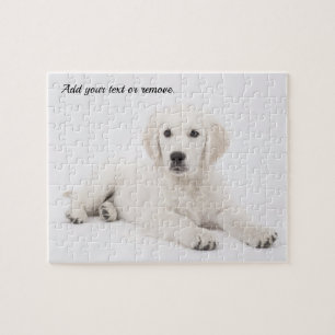 Personalised portrait golden retriever puppy dog: jigsaw puzzle
