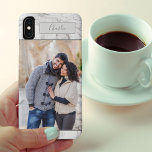 Personalised Portrait Photo on Grey Marble iPhone XS Max Case<br><div class="desc">Personalised iPhone case with your favourite photo and your name. The template is set up ready for you to add your photo, which will be displayed in portrait format. he design has a stylish grey marble background and your name is written in elegant handwritten script. Designed for the iphone XS...</div>
