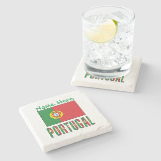 Personalised Portugal Flag Heritage  Stone Coaster
