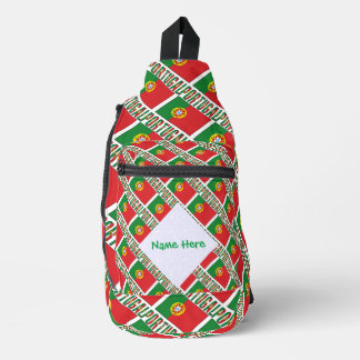 Personalised Portugal Flag Tiled  Sling Bag