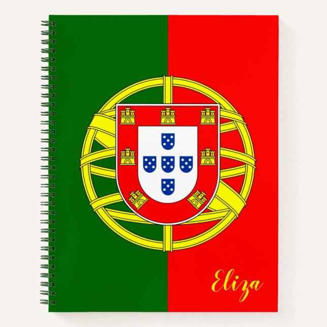 Personalised Portuguese Flag Notebook (Front)