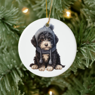 Personalised Portuguese Water Dog Ceramic Ornament