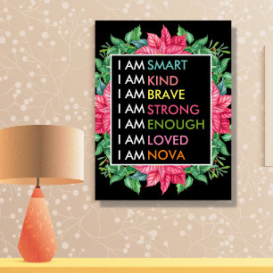 Personalised Positive Affirmations For Kids Canvas Print