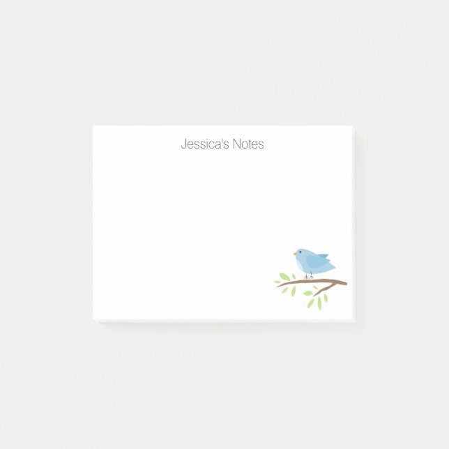 Personalised Post-it® notes with bird illustration (Front)