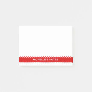 Personalised Post-it® notes with cute red border