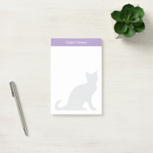 Personalised Post-it® notes with grey cat design