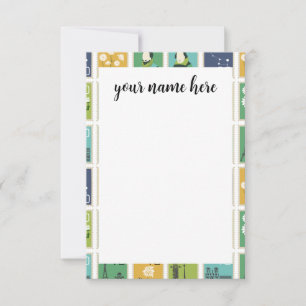 Personalised Postage Stamps Notecards