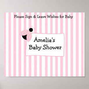 Personalised Poster Keepsake for Pink Baby Shower