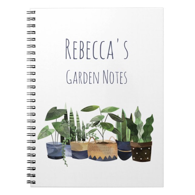 Personalised Pot Plant & Cactus Garden Notebook (Front)