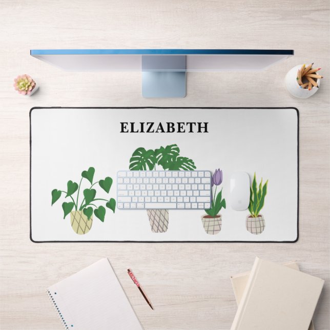 Personalised Potted Plants Tropical Monstera Green Desk Mat (Office 1)