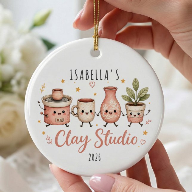 Personalised Pottery Studio  Ceramic Ornament (Creator Uploaded)
