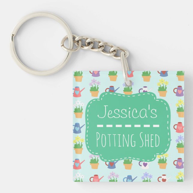 Personalised Potting Shed Key Ring (Front)