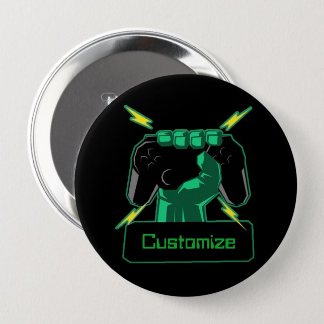 Personalised Power Gamer Button (Front & Back)