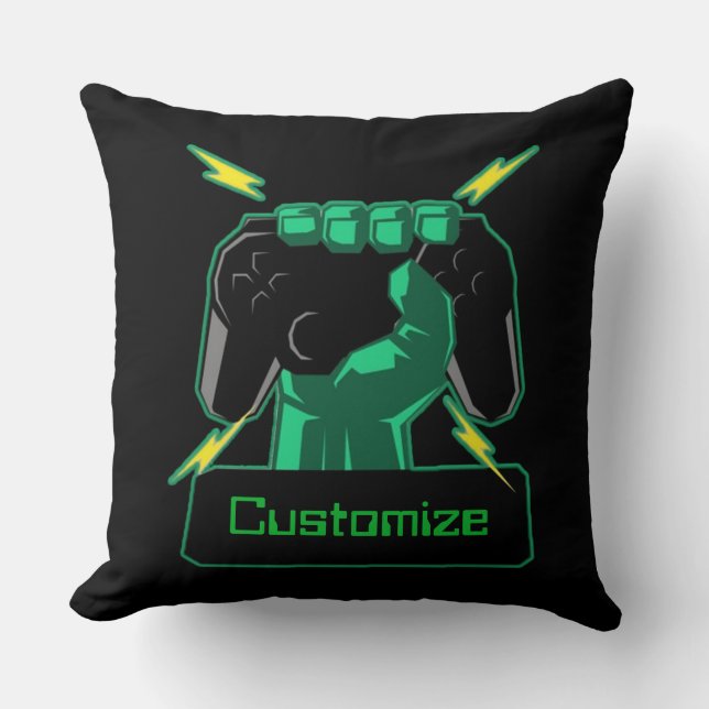 Personalised Power Gamer Cushion (Front)