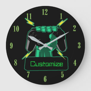 Personalised Power Gamer Round Clock
