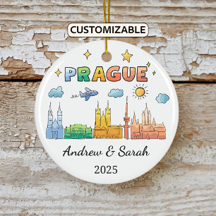 Personalised Prague Ornament, Czech Republic Ceramic Ornament