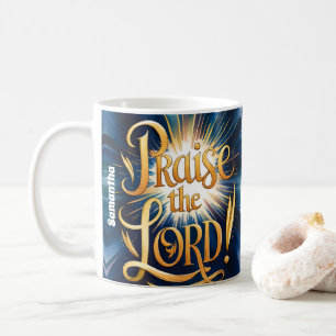 Personalised Praise The Lord Vintage Christian Coffee Mug