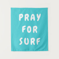 Personalised Pray for Surf Wall Art Banner Surfer