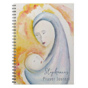 Personalised Prayer Journal Madonna and Child Art