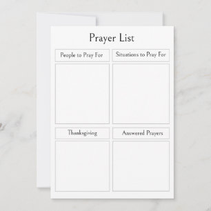 Personalised Prayer List Editable Simple Minimal Card