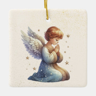 Personalised Praying Boy Angel Ornament