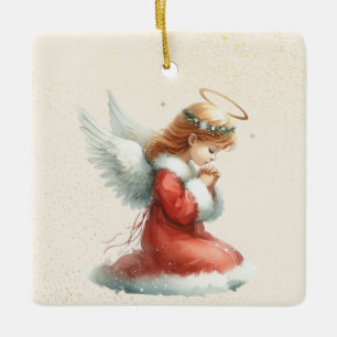 Personalised Praying Girl Angel Christmas Ornament