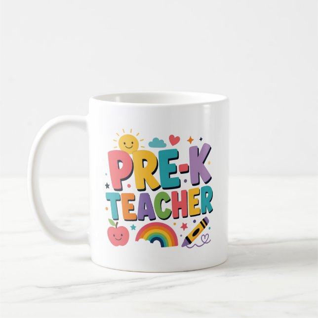 Personalised Pre-K Teacher Appreciation Gift Coffee Mug (Left)