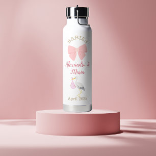 Personalised Pregnancy Announcement Girls Twins Water Bottle
