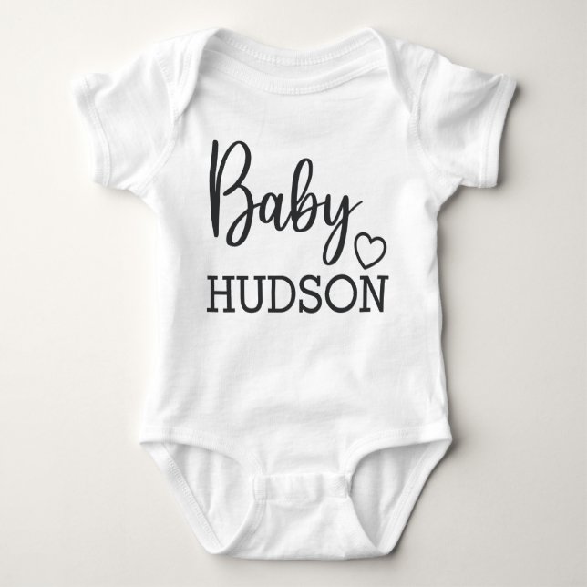 Personalised Pregnancy Announcement With Name Baby Bodysuit (Front)