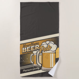 Personalised Premium Cold Beer Mug Pub Bar  Beach Towel
