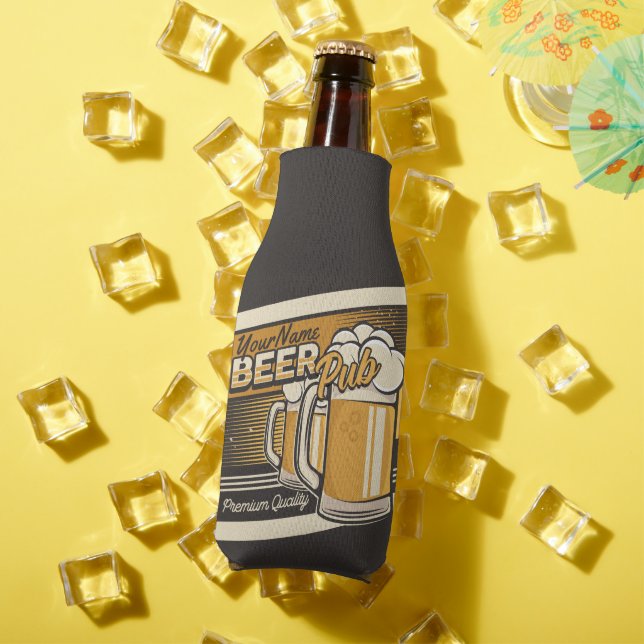 Personalised Premium Cold Beer Mug Pub Bar  Bottle Cooler (In Situ Summer)