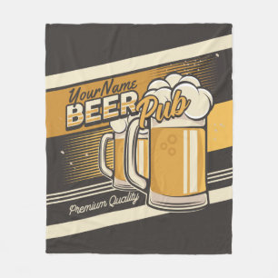 Personalised Premium Cold Beer Mug Pub Bar Fleece Blanket