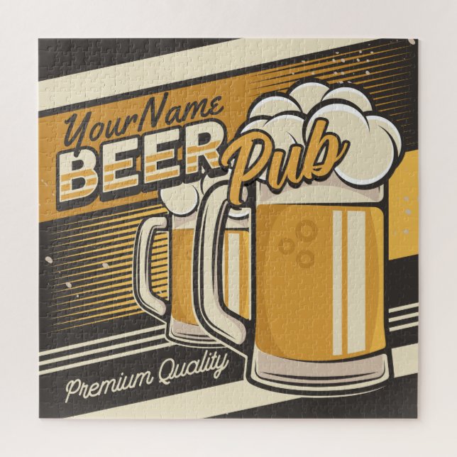 Personalised Premium Cold Beer Mug Pub Bar  Jigsaw Puzzle (Vertical)