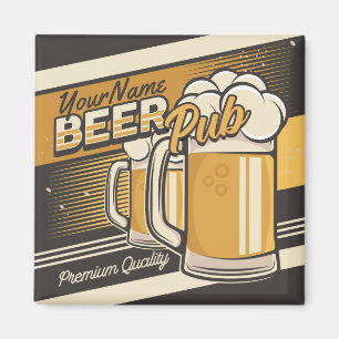 Personalised Premium Cold Beer Mug Pub Bar Magnet