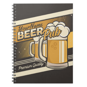 Personalised Premium Cold Beer Mug Pub Bar  Notebook