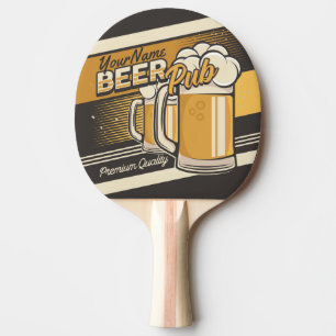 Personalised Premium Cold Beer Mug Pub Bar  Ping Pong Paddle