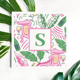 Personalised Preppy Alligator & Wine Southern  Napkin