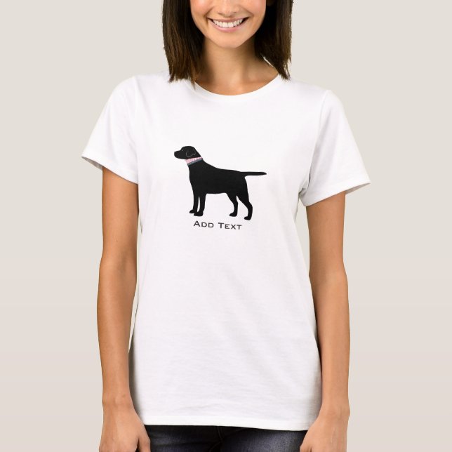 Personalised Preppy Black Lab Dog Silhouette T-Shirt (Front)