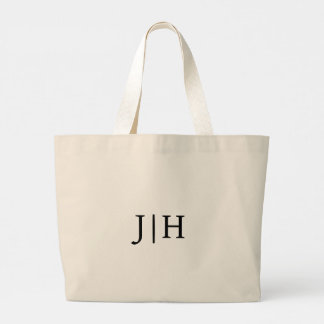 Personalised Preppy Black Monogram Canvas Tote Bag