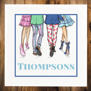 Personalised Preppy Couples Party Napkin