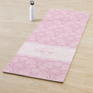 Personalised Preppy In Pink Mandala Art Deco Yoga Mat