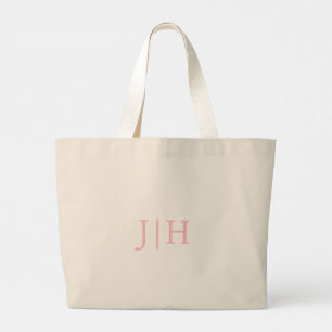 Personalised Preppy Pink Monogram Canvas Tote Bag