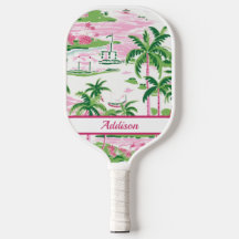 Personalised Preppy Pink Pickleball Paddle
