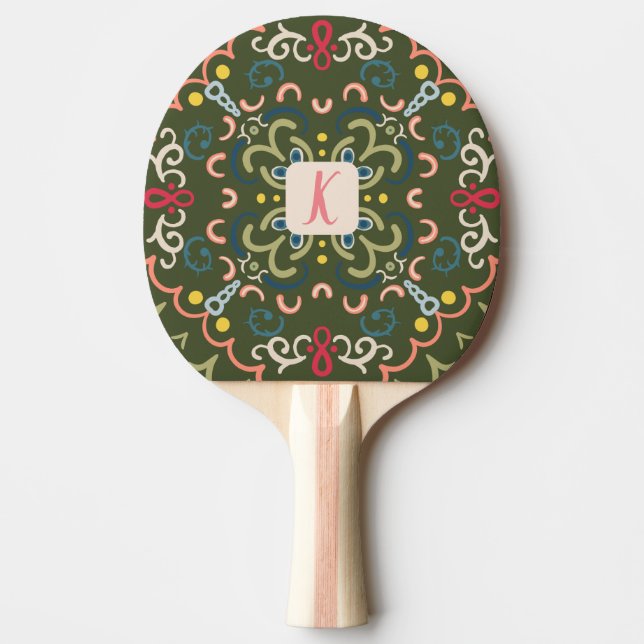 Personalised Preppy Retro Ping Pong Paddle (Front)