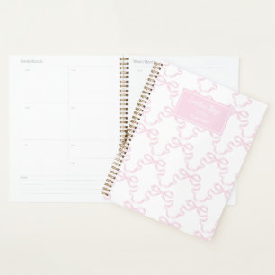 Personalised Preppy Watercolor Bow Ribbonerie Planner