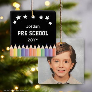 Personalised Preschool Kids Photo Keepsake Ceramic Ornament
