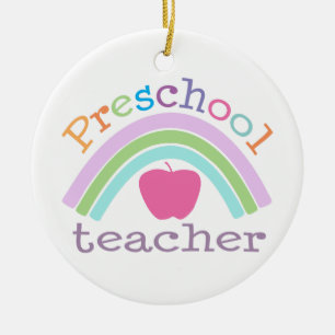 Personalised Preschool Teacher Rainbow Ornament
