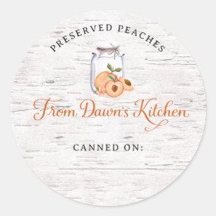 Personalised Preserved Peaches Canning Stickers