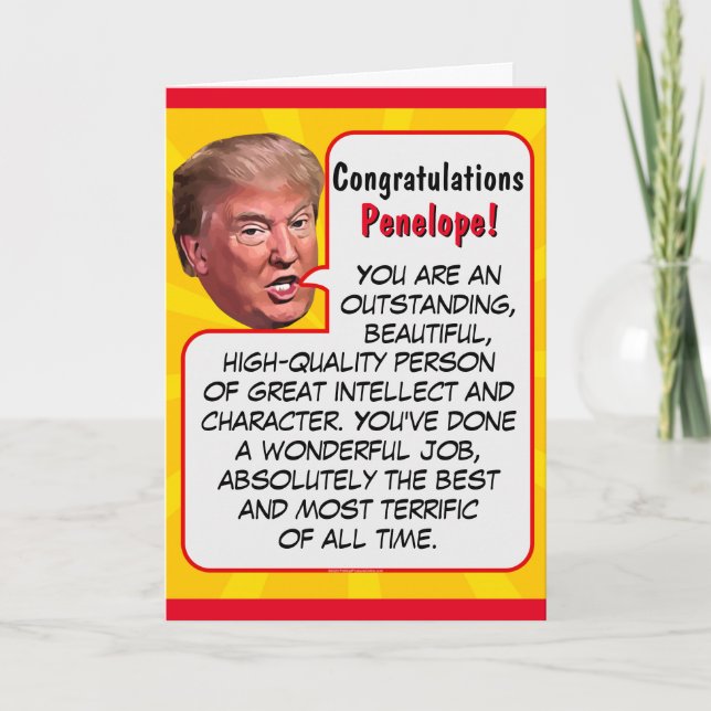 Personalised President Donald Trump Congratulation Holiday Card (Front)