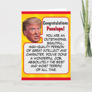 Personalised President Donald Trump Congratulation Holiday Card
